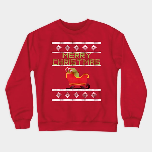 Ugly Christmas Sweater Design Merry Christmas Sleigh Crewneck Sweatshirt by lucidghost